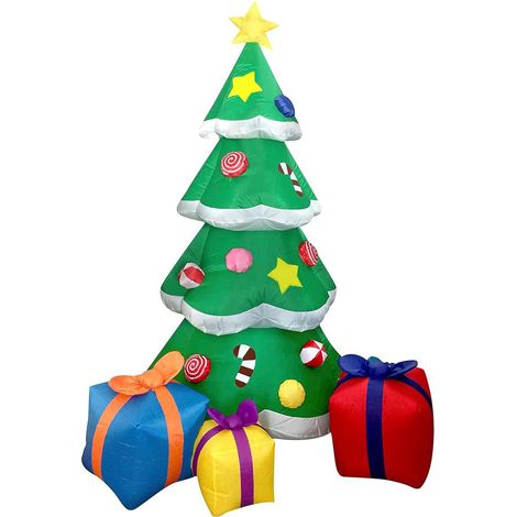 Aufblasbarer Weihnachtsbaum mit LED-Licht, schnell aufblasbar, sanftes und warmes Licht, Weihnachtsdekoration (1/5)