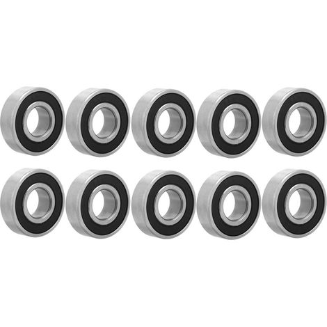 10 pezzi 6202-2rs 15x35x11mm Cuscinetti a sfera in acciaio a gola profonda con guarnizione in gomma su entrambi i lati.