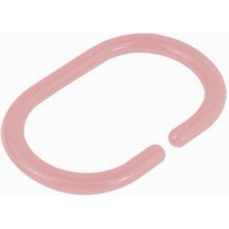 TRADE SHOP - Set 12 Pz Anelli Gancio Per Tenda Da Doccia Box Bagno In Plastica Pp Rosa 87243 - (1/3)