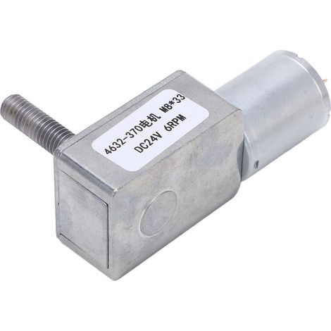 Moteur à engrenages DC 24V, filetage M8x33, 6 tr/min, acier allié, roulement robuste, moteur à réduction de vitesse (1/5)