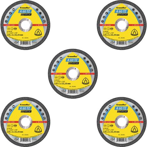 Lot de 5 Disques à tronçonner, Type A 60 TZ 125x1x22,23 mm (1/2)
