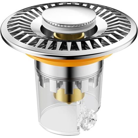 Bodenablauf-Siebstopfen 60 x 50 mm, Badezimmer, Bodenablauf, Kern, Abwasser, Siebstopfen, Waschbeckenfilter, Duschdichtung, Stopfen (silber) (1/2)