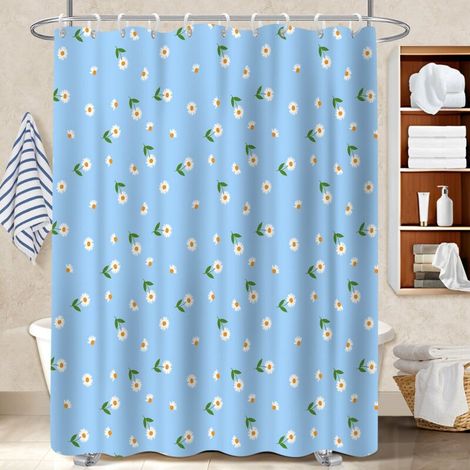 Rideau de douche imperméable en polyester 180x180 aéré rideau séchage rapide pour une ambiance tropicale et dépaysante (1/5)