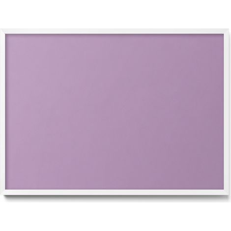 Tableau Magnétique en Métal Tableau pour Magnet - Motif Couleur violet pastel - Minimaliste - Cadre Blanc - 70x50 cm - Plaque Magnétique