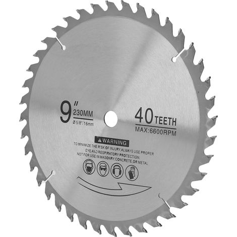 Lame de scie circulaire 40 dents 230mm 6600 tr/min carbure coupe rapide précise bois bricolage (1/5)