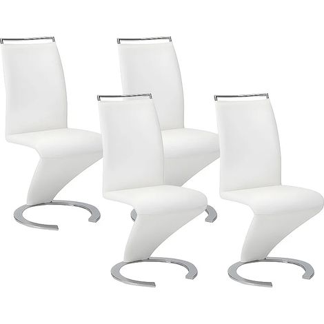 Lot de 4 chaises TWIZY - Simili Blanc (1/5)