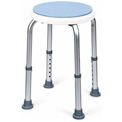 Tabouret de douche rond - tabouret de douche, siège de baignoire, tabouret de salle de bain - réglable en hauteur et rotatif à 360 ° (1/5)