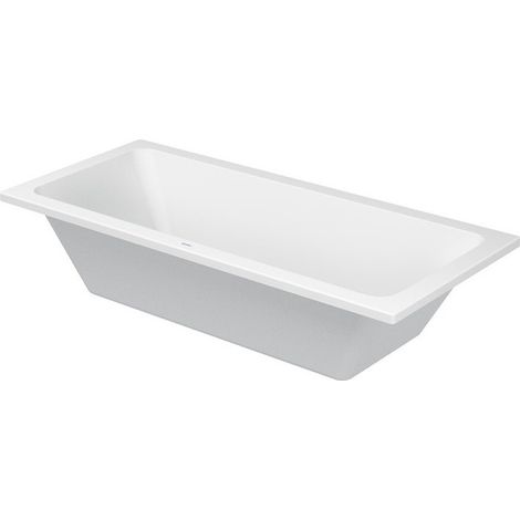 Baignoire rectangulaire D-CODE 1 dossier incliné, blanc 1800 x 800 mm DURAVIT