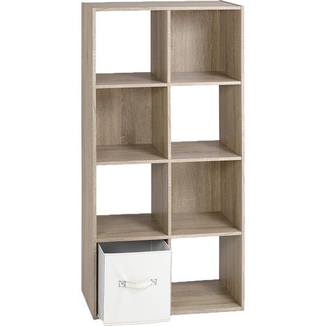 Calicosy – Étagère de rangement 8 cases – Panneaux de particules – Dimensions 62x29.5x123 cm – Cases L29xH29xP28 cm – Style contemporain (1/4)