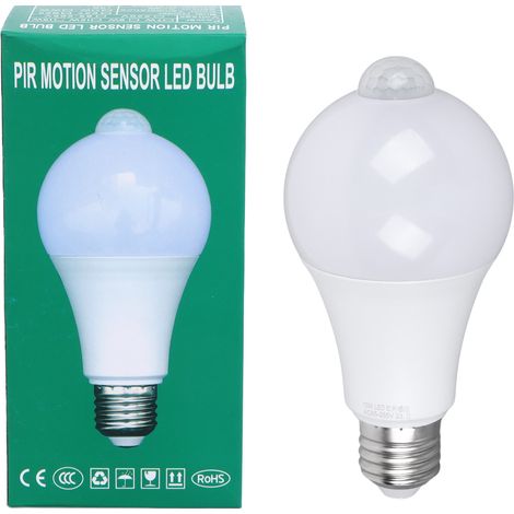 Ortviai Ampoule LED avec capteur de mouvement 15 W, haute luminosité, économie d'énergie, tension large 85-265 V