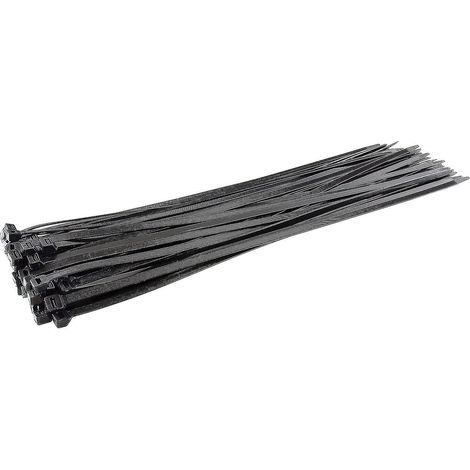 Lange, robuste silberne Kabelbinder, 370 mm x 4,8 mm, 100er-Packung, aus hochwertigem Nylon, mit einem 580 mm x 12,7 mm Reißverschluss, schwarz