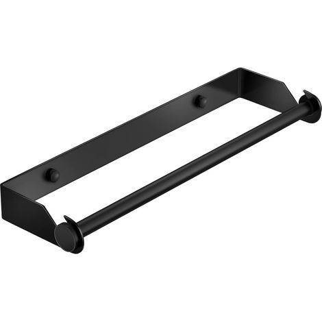 Black 1pc Toilet Paper Holder, Wall-Mounted Paper Towel Holder, Stainless Steel Paper Towel Holder, Kitchen Paper Towel Roll Holder (1/5)