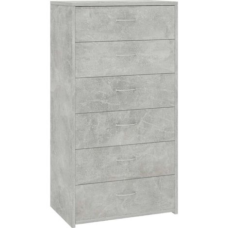 Maison Exclusive - Credenza 6 Cassetti Grigio Cemento 50x34x96cm Legno Multistrato (1/5)