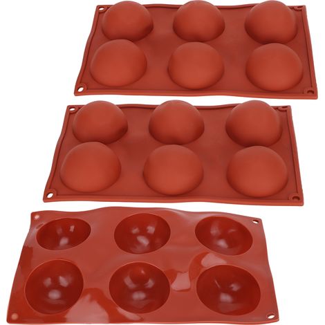 Moule en silicone 3 demi-sphères pour desserts, pâtisserie maison, mousse et gelée (1/5)