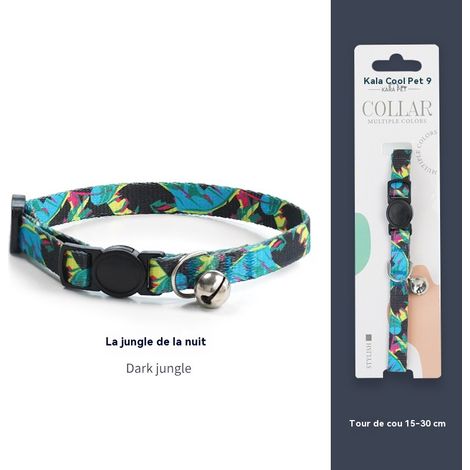 Collier pour chat avec clochette - Sécurité anti-étranglement - Couleurs tendance - Convient aux chats ayant un tour de cou de 15 à 30 cm