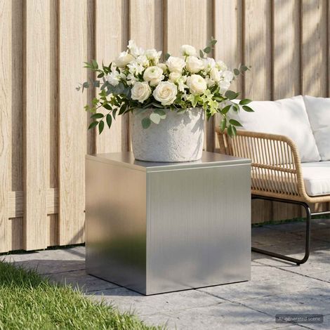 vidaXL Plant Stand Silver 40 x 40 x 40 cm Steel (1/5)