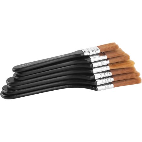 Ensemble de 7 pinceaux plats légers à manche en bois pour peinture à l'huile et acrylique (1/5)
