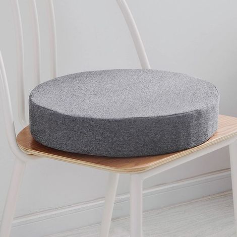 Coussin de chaise rond pour chaises de salle à manger, cuisine, jardin, housse amovible pour intérieur et extérieur, salon, terrasse, bureau, magasin - 45 x 45 x 8 cm - Gris (1/4)