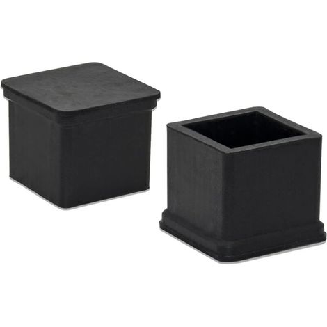 2 Pack, Chair Leg Cover Square Anti-Scratch Protective Cover Heavy Duty Rubber 25x25mm, 2.5x2.5cm, Black (1/5)