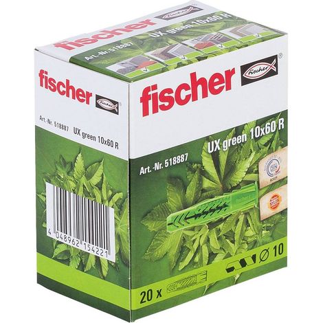 Tassello universale Fischer UX GREEN 10 x 60 R 60 mm 10 mm 518887 20 pz. (1/2)