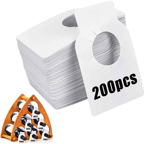 Lntyq 200 Pièces Étiquettes de Bouteille de Vin,Étiquettes Réutilisables Vin Étiquettes De Bouteille Étiquettes Vierges,pour Enregistrer Les Informations sur Bouteille Vin (Blanc)
