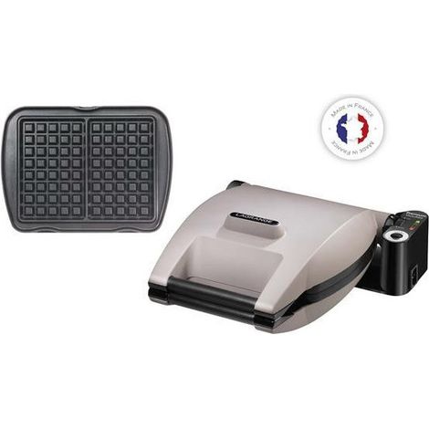 Gaufrier réversible 1200W – 2 gaufres 15,5 x 10 cm – Plaques en fonte d'aluminium antiadhésives – Molette de cuisson moelleux/croustillant – Lagrange