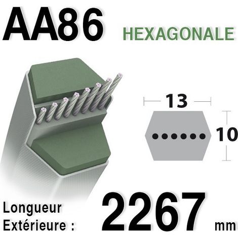 Courroie pour tondeuse adaptable AA86 – Longueur 1350mm – Compatible CASTELGARDEN 35065701/0 – Accessoire de jardin professionnel