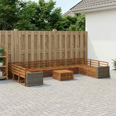 vidaXL Sofagarnituren 11 pcs Massivholz Akazie (1/5)