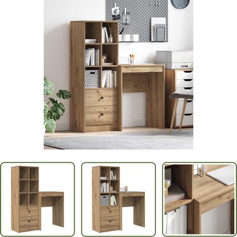 Bureau moderne - Bureau avec tiroir 2 pcs Chêne artisanal (1/5)