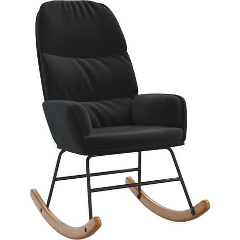 Maison Exclusive - Schaukelstuhl Schwarz Samt