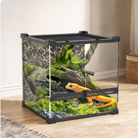 Terrarium coloris noir en hartglas acier 30 x 30 x 30 cm (1/5)