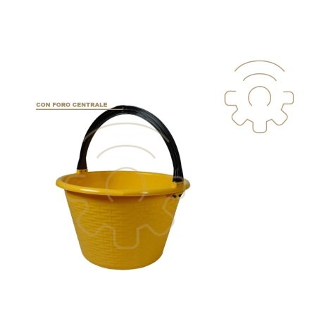 Panier agricole Ecoplast Seau A  poignA e plastique fixe de 15 litres avec trou central pour la rA colte de raisins, tomates, fruits et lA gumes