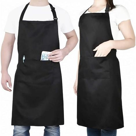 Confezione da 2 grembiuli unisex regolabili con 2 tasche, grembiuli spessi per cucina, ristorante, bar