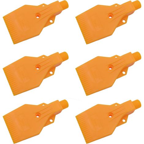 6 Pcs Buse De Soufflage d'Air 16 Pores, Souffleuse à Air 1/4 "Pour Séchage Plat Dair Accessoires Compresseur d'Air, Retrait de la Poussière Sec l'Air Jaune 3 Trous - (1/5)