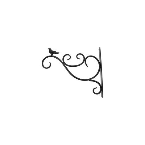 Support De Fleurs Suspendu Fer Forgé Potence Murale Élégante Pour Pots De Fleurs Et Jardinières Décoration Intérieure Et Extérieure Noir