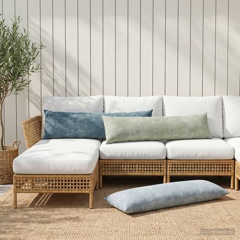 vidaXL Federa HEERLEN Azzurro 40 x 145 cm Tessuto Chenille