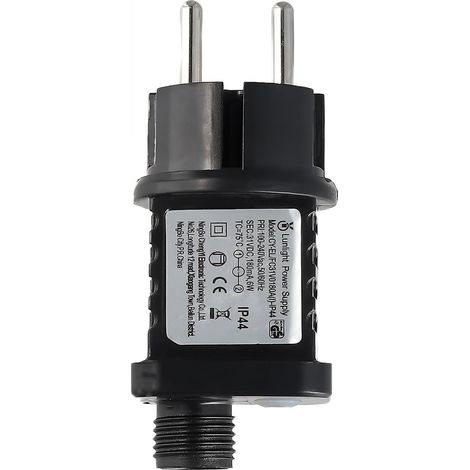 Clignoteur pour Guirlande Lumineuse 31V 6W avec Prise Clignotante, 8 Modes de Fonctionnement et Fonction Minuterie, Transformateur LED Étanche IP44 pour Éclairage de Jardin et Rideau Lumineux