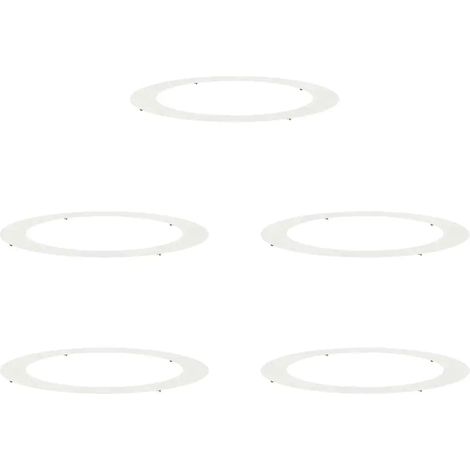 Set di 5 anelli per alberi piatti decorativi 120 x 120 cm protezione radici giardino design moderno in acciaio bianco 020052344