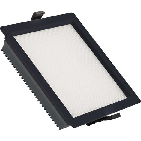 Downlight LED 25W Cuadrado  Aero 130 lm/W Microprismático LIFUD Corte 165x165 mm Negro 4000K Blanco Neutro