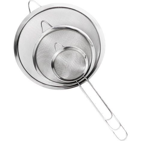 Feinmaschiges Sieb – Edelstahl – 3 Stück – 7/12/18 cm (1/5)