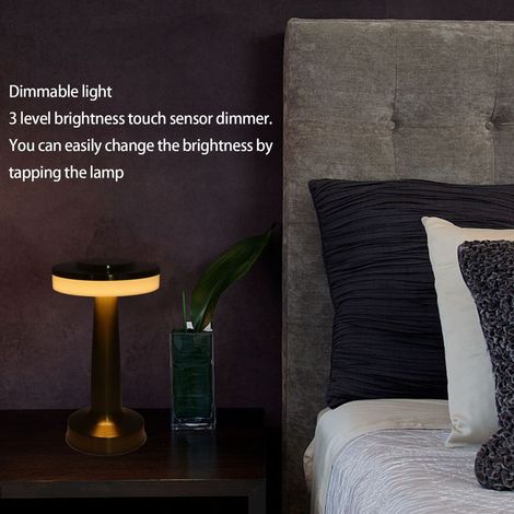 Lampe de bureau vintage rechargeable USB avec lumière tricolore tactile pour intérieur industriel (1/5)