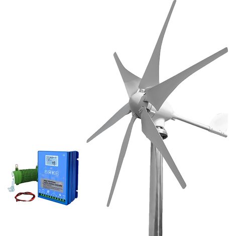 Generador de turbina eólica, 6 palas, 3000 W de potencia, control LCD híbrido - a, 5000 W - d, 24 V - a (1/2)
