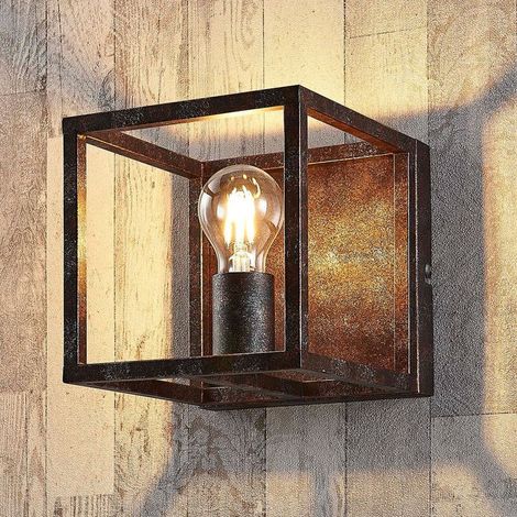 [NEUWERTIG] B-Ware Lindby Wandleuchte Emin Wandlampe Lampe Flurleuchte E27 Ip20 Metall Rostfarben (1/2)