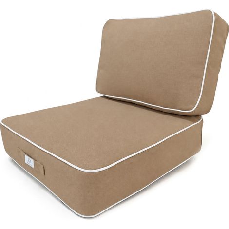 Ensemble Coussins Premium 50x50 Moka - Épais 12cm & Finition Passepoil