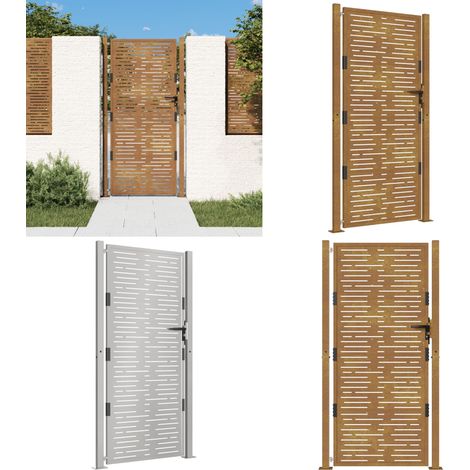 Gartentor 105x180 cm Cortenstahl Quadratisches Design - Gartentor - Cortenstahl - Zaun - Terrassentür - Sicherheitszaun - Home & Living (1/5)