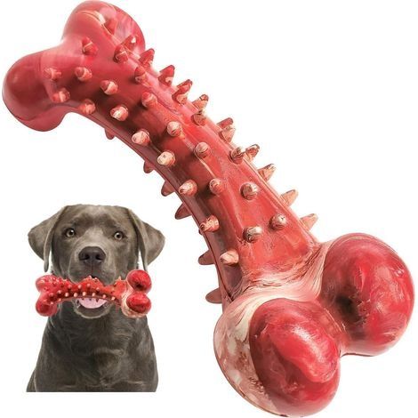 Jouets pour chiens, brosses à dents à mâcher pour chiens en os, bâtons de nettoyage de dents en caoutchouc résistants aux morsures pour chiens de taille moyenne et grande, (1/4)