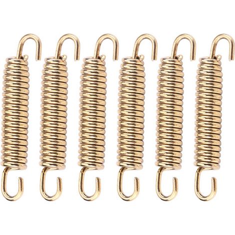 Ganci per silenziatore di scarico a molla in acciaio inox, 6 pezzi, per moto, scooter, ATV, oro