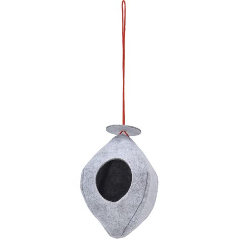 Mangeoire à oiseaux suspendue en forme de dôme circulaire, aspect sophistiqué, en tissu feutré avec cordon pour jardin, cour, bal (1/5)