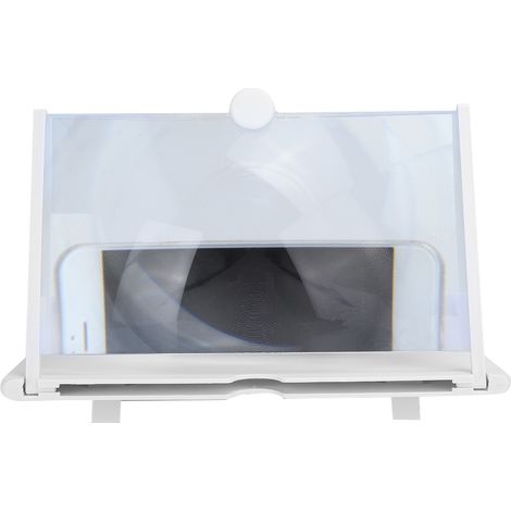 Loupe d'écran 3D 12 pouces pour téléphone, amplificateur d'écran HD, support dépliable pour films, vidéos et jeux (12 pouces, blanc) (1/5)