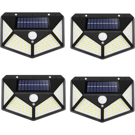 AIDUCHO Lampe Solaire Extérieur 100 Led, 4 Pack Éclairage Solaire Extérieur Détecteur De Mouvement Éclairage Étanche, Spot Solaire Extérieur 1200mah Lumière Lampe Puissante Sans Fil Pour Jardin (1/5)